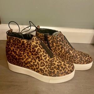 Cheetah Print Wedge Sneaker Memory Foam